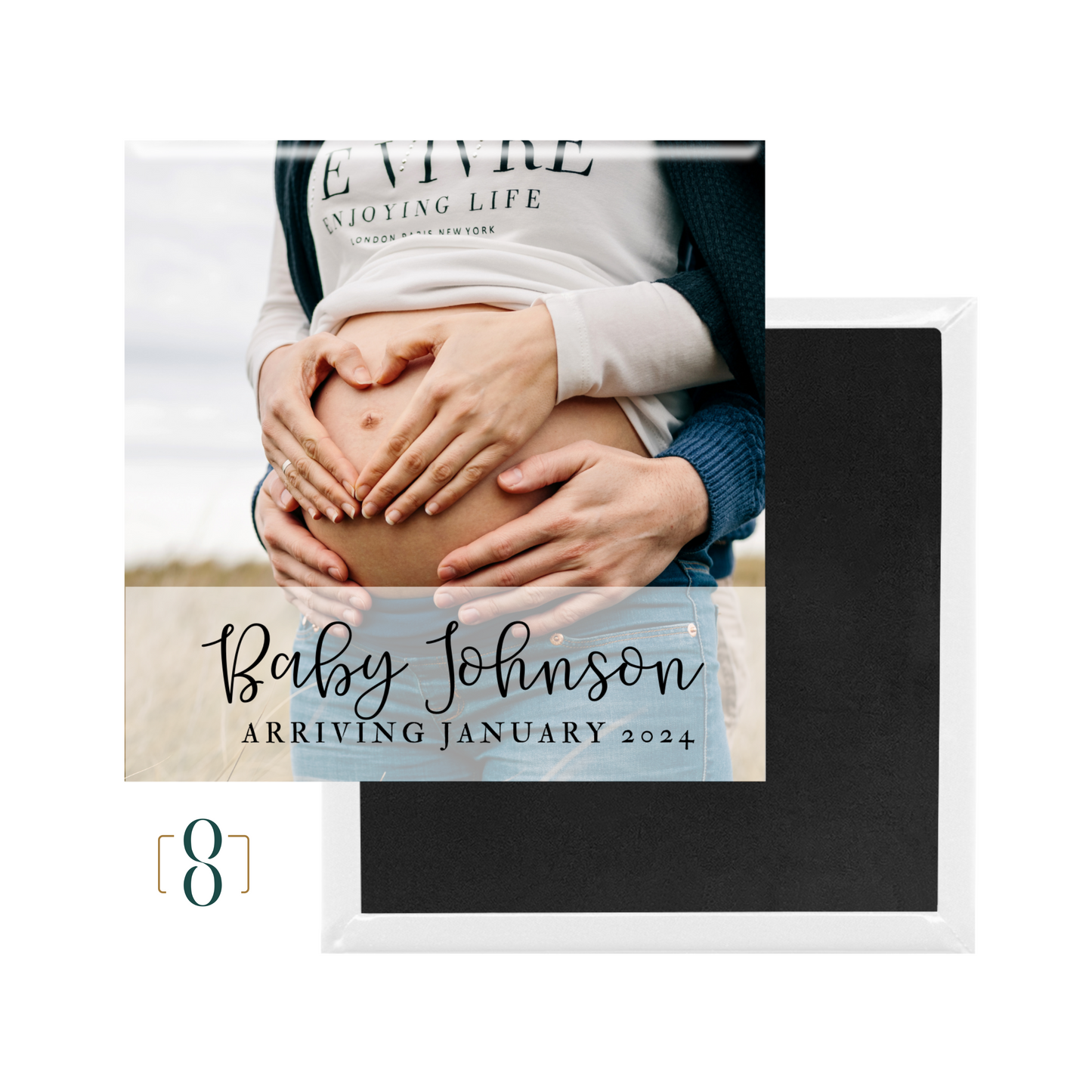 Custom Baby Announcement Magnet – Personalized Ultrasound Photo Keepsake