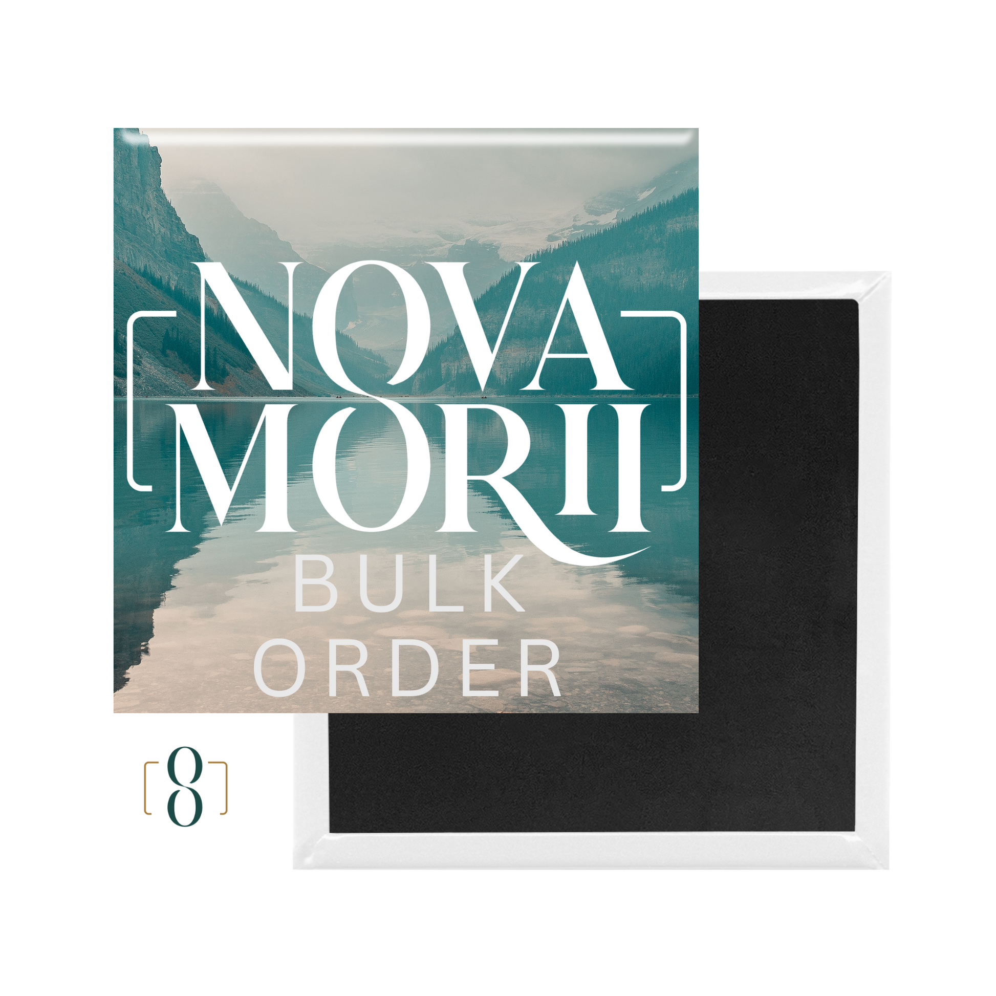 Bulk order of custom square photo magnets for events, weddings, and business gifts