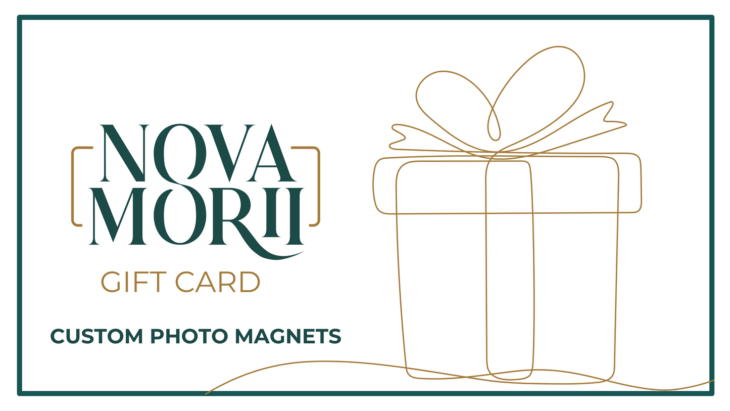 Nova Morii digital gift card for personalized photo magnet keepsakes