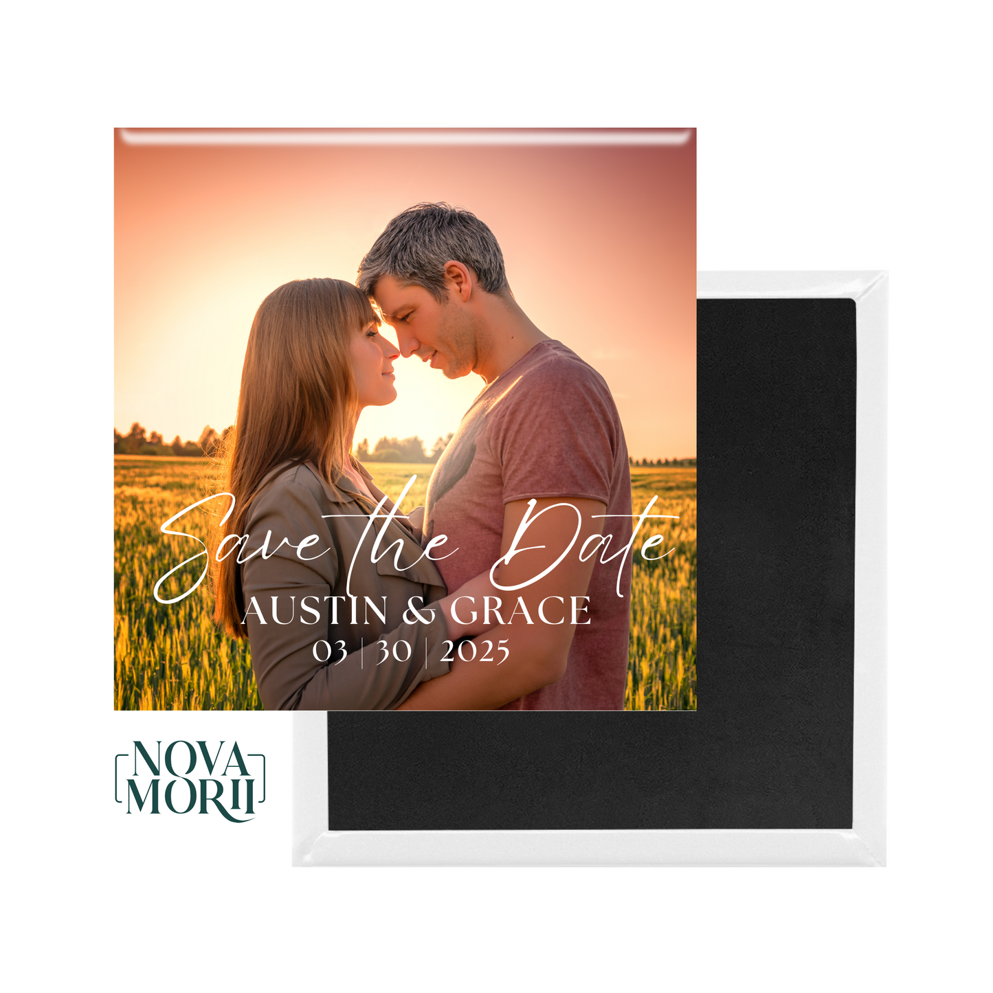 Personalized Save the Date Magnet – Custom 2x2" Photo Keepsake